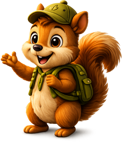 Bob the squirrel waving